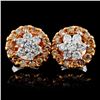 Image 1 : 14K Rose Gold 0.75ctw Fancy Color Diamond Earrings