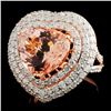 Image 2 : 14K Gold 6.34ct Morganite & 2.17ctw Diamond Ring