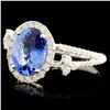 Image 2 : 14K Gold 1.82ct Tanzanite & 0.48ctw Diamond Ring
