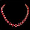 `14k Gold 137ct Ruby 4ct Diamond Necklace