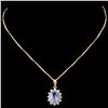 Image 2 : 18K Gold 1.21ct Tanzanite & 0.21ctw Diamond Pendan