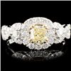 Image 1 : 18K Gold 1.35ctw Fancy Color Diamond Ring