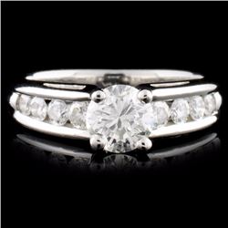 Solid Platinum 0.98ctw Diamond Ring