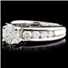 Image 2 : Solid Platinum 0.98ctw Diamond Ring