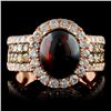 14K Rose Gold 2.38ct Opal & 1.90ct Diamond Ring