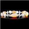 Image 1 : 18K Gold 14.24ct Opal 2.23ctw Diamond Bracelet