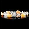 Image 2 : 18K Gold 14.24ct Opal 2.23ctw Diamond Bracelet