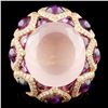 Image 1 : 18K Gold 13.16ct Quartz & 2.34ctw Diamond Ring