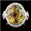 Image 1 : 18K Gold 14.45ct Tourmaline & 1.84ctw Diamond Ring