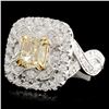 Image 2 : 18K Gold 2.87ctw Fancy Diamond Ring