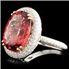 Image 2 : 18K Gold 9.42ct Tourmaline & 1.31ctw Diamond Ring