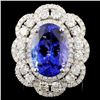 Image 1 : 18K Gold 8.49ct Tanzanite & 2.30ctw Diamond Ring