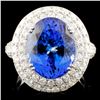 Image 1 : 18K Gold 8.47ct Tanzanite & 2.22ctw Diamond Ring