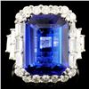 Image 1 : 18K Gold 8.03ct Tanzanite & 1.29ctw Diamond Ring