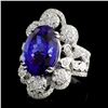 Image 2 : 18K Gold 8.23ct Tanzanite & 1.43ct Diamond Ring