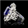 Image 3 : 18K Gold 8.23ct Tanzanite & 1.43ct Diamond Ring