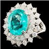 Image 2 : 18K Gold 7.94ct Paraiba & 2.83ctw Diamond Ring