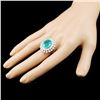 Image 3 : 18K Gold 7.94ct Paraiba & 2.83ctw Diamond Ring