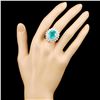 Image 4 : 18K Gold 7.94ct Paraiba & 2.83ctw Diamond Ring