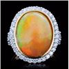 Image 3 : 18K Gold 7.87ct Opal & 1.02ct Diamond Ring