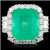 Image 1 : 18K Gold 7.93ct Emerald & 1.67ctw Diamond Ring