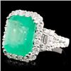 Image 2 : 18K Gold 7.93ct Emerald & 1.67ctw Diamond Ring