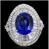 Image 1 : 18K Gold 7.26ct Tanzanite & 3.00 Diamond Ring