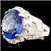 Image 2 : 18K Gold 6.42ct Tanzanite & 1.66ctw Diamond Ring