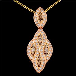 14K Gold 1.28ctw Fancy Diamond Pendant