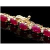 Image 2 : `14k Gold 30ct Ruby 1.60ct Diamond Necklace