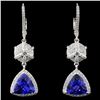 Image 1 : 18K Gold 3.84ct Tanzanite & 0.73ct Diamond Earring