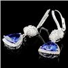 Image 2 : 18K Gold 3.84ct Tanzanite & 0.73ct Diamond Earring