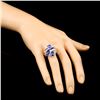 Image 3 : 18K Gold 5.96ctw Sapphire & 0.59ctw Diamond Ring
