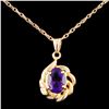 Image 1 : 14K Gold 1.23ct Amethyst Pendant
