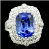 Image 1 : 18K Gold 4.85ct Tanzanite & 1.55ct Diamond Ring