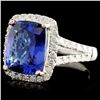 Image 2 : 18K Gold 3.89ct Tanzanite & 0.54ctw Diamond Ring