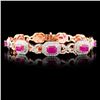 Image 1 : 18K Gold 4.56ct Ruby & 3.28ct Diamond Bracelet