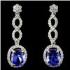 18K Gold 4.35ct Tanzanite & 1.22ctw Diam Earrings