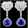 18K Gold 8.98ct Tanzanite & Diamond Earrings