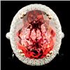 Image 1 : 18K Gold 9.42ct Tourmaline & 1.31ctw Diamond Ring