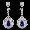 Image 1 : 18K Gold 6.76ctw Tanzanite & 3.89ctw Diamond Earri