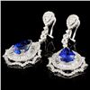 Image 2 : 18K Gold 6.76ctw Tanzanite & 3.89ctw Diamond Earri