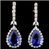 Image 1 : 18K Gold 14.24ctw Tanzanite & 1.94ctw Diamond Earr