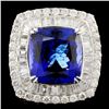 Image 1 : 18K Gold 17.88ct Tanzanite & 4.24ctw Diamond Ring
