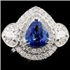 Image 1 : 18K Gold 2.04ct Sapphire & 1.28ct Diamond Ring