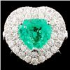 Image 1 : 18K Gold 2.23ct Emerald & 1.79ctw Diamond Ring