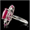 Image 3 : 18K White Gold 7.85ct Ruby & 0.30ctw Diamond Ring