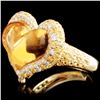 Image 2 : 14K Gold 12.04ct Citrine & 0.74ctw Diamond Ring