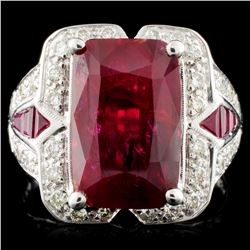 *GIA 18K Gold 5.42ctw Ruby & 0.38ctw Diamond Ring