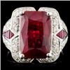 Image 1 : *GIA 18K Gold 5.42ctw Ruby & 0.38ctw Diamond Ring